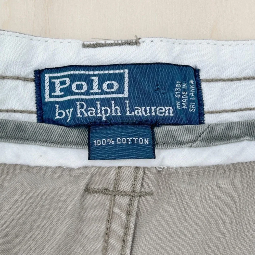Polo Ralph Lauren‎ Cargo Shorts Mens 36 Khaki Tan Multi-Pocket 90s Gorpcore